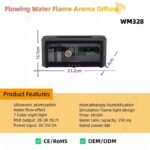 2026 New Flame Essential Oil Diffuser — 250ml USB Smart Cool Mist Humidifier with Flowing Water & 3D Flame Effect, 7-Color LED Night Light, Timer (3H/6H), Type-C - Image 6