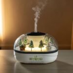 2026 Micro-Landscape Raindrop Humidifier — 250ml Desktop Aroma Diffuser with Scenic Glass Dome, Color-Changing LED Lights, Auto Shut-Off, Whisper-Quiet <36dB, Perfect for Home & Office