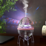 2026 Glitter Crystal Humidifier 300ml — Ultrasonic Desktop Aroma Diffuser with Color LED Light, Large Mist 25-40ml/h, Auto Shut-Off, for Home Office Bedroom (Pink & White)
